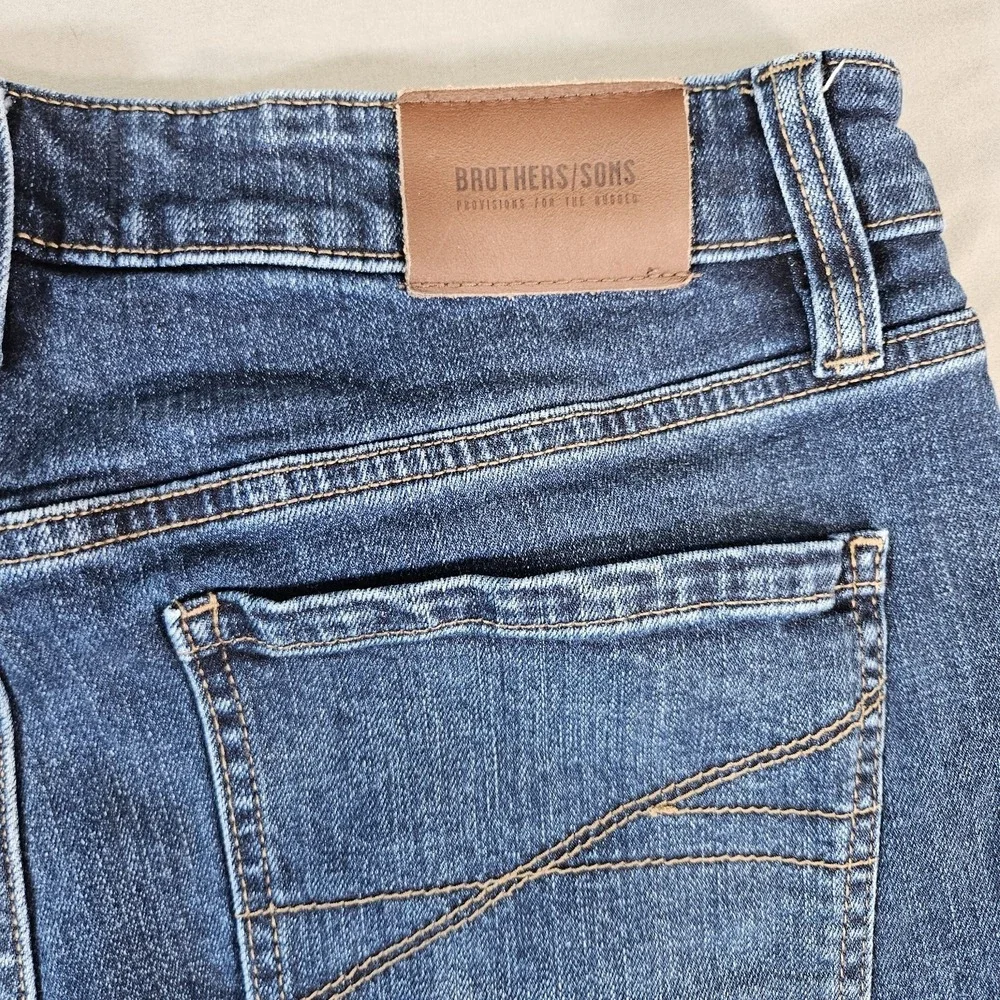 Brothers and Sons Mens Slim Straight Stretch Denim Jeans Size 34x30